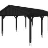 Carport Fichtelberg 423 x 808 cm, rote Schindeln, anthrazit