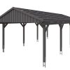 Carport Fichtelberg 423 x 808 cm, rote Schindeln, schiefergrau