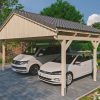 Carport Fichtelberg 618 x 566 cm, Dachlattung, natur