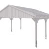 Carport Fichtelberg 618 x 566 cm, rote Schindeln, weiß