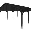 Carport Fichtelberg 618 x 808 cm, rote Schindeln, anthrazit Carport Fichtelberg 618 x 808 cm, rote Schindeln, anthrazit