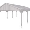 Carport Fichtelberg 618 x 808 cm, rote Schindeln, weiß Carport Fichtelberg 618 x 808 cm, rote Schindeln, weiß