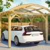 Bogendach-Carport Franken 376 x 541 cm, natur