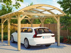 Bogendach-Carport Franken 376 x 541 cm, natur