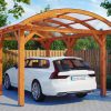 Bogendach-Carport Franken 376 x 541 cm, eiche hell