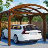 Bogendach-Carport Franken 376 x 541 cm, nussbaum
