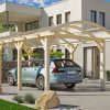 Bogendach-Carport Franken 376 x 755 cm, natur