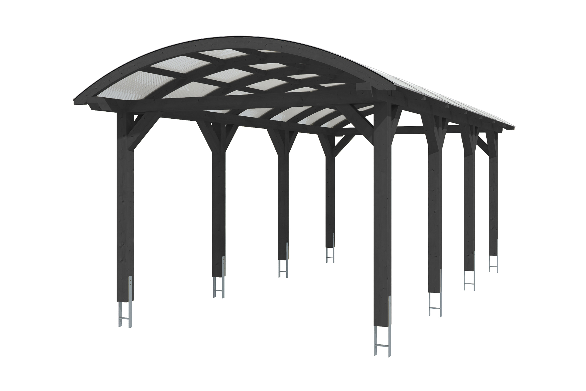 Bogendach-Carport Franken 376 x 755 cm, anthrazit