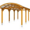 Bogendach-Carport Franken 376 x 755 cm, eiche hell
