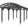 Bogendach-Carport Franken 376 x 755 cm, schiefergrau