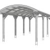 Bogendach-Carport Franken 376 x 755 cm, weiß