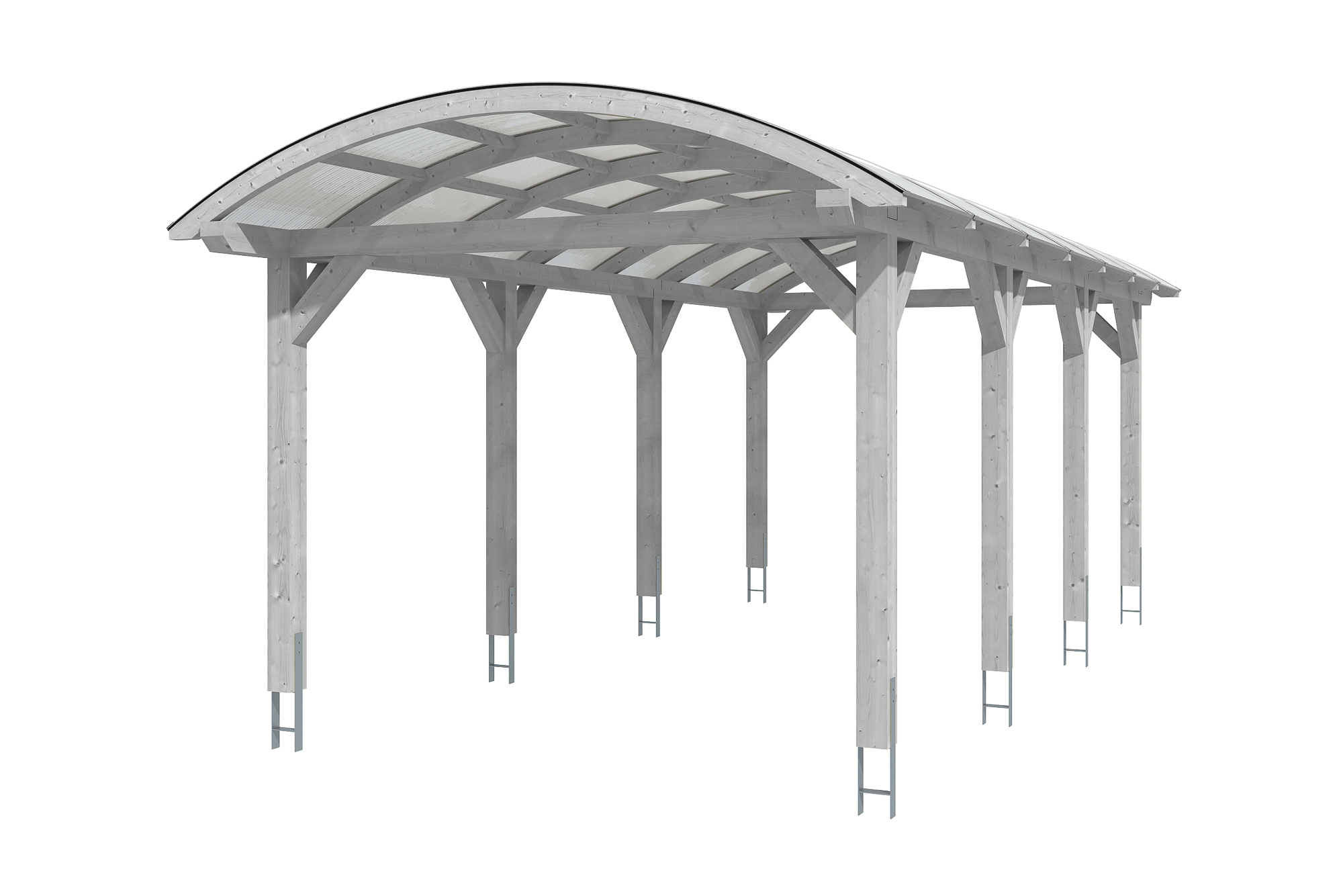 Bogendach-Carport Franken 376 x 755 cm, weiß