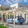 Bogendach-Carport Franken 376 x 969 cm, natur