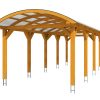 Bogendach-Carport Franken 376 x 969 cm, eiche hell