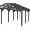 Bogendach-Carport Franken 376 x 969 cm, schiefergrau