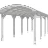 Bogendach-Carport Franken 376 x 969 cm, weiß