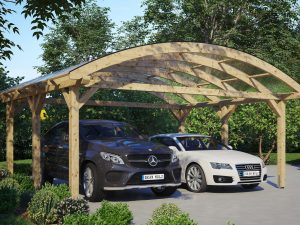 Bogendach-Carport Franken 635 x 541 cm, natur