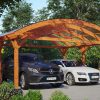 Bogendach-Carport Franken 635 x 541 cm, eiche hell