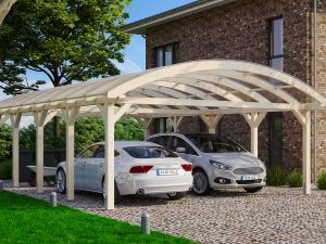 Bogendach-Carport Franken 635 x 969 cm, natur