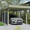 AI generated – Carport Friesland Hybrid Set 11, 314 x 555 cm mit Rück- und Seitenwand