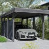 AI generated – Carport Friesland Hybrid Set 11, 314 x 555 cm mit Rück- und Seitenwand, schiefergrau