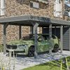 AI generated – Carport Friesland Hybrid Set 12, 314 x 708 cm mit Abstellraum, schiefergrau