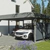 AI generated – Carport Friesland Hybrid Set 13, 557 x 555 cm mit Rück- und Seitenwand, schiefergrau