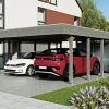 AI generated – Carport Friesland Hybrid Set 14, 557 x 708 cm mit Abstellraum, schiefergrau