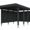AI generated – Carport Friesland 320 x 555 cm, mit Stahl-Dachplatten, anthrazit