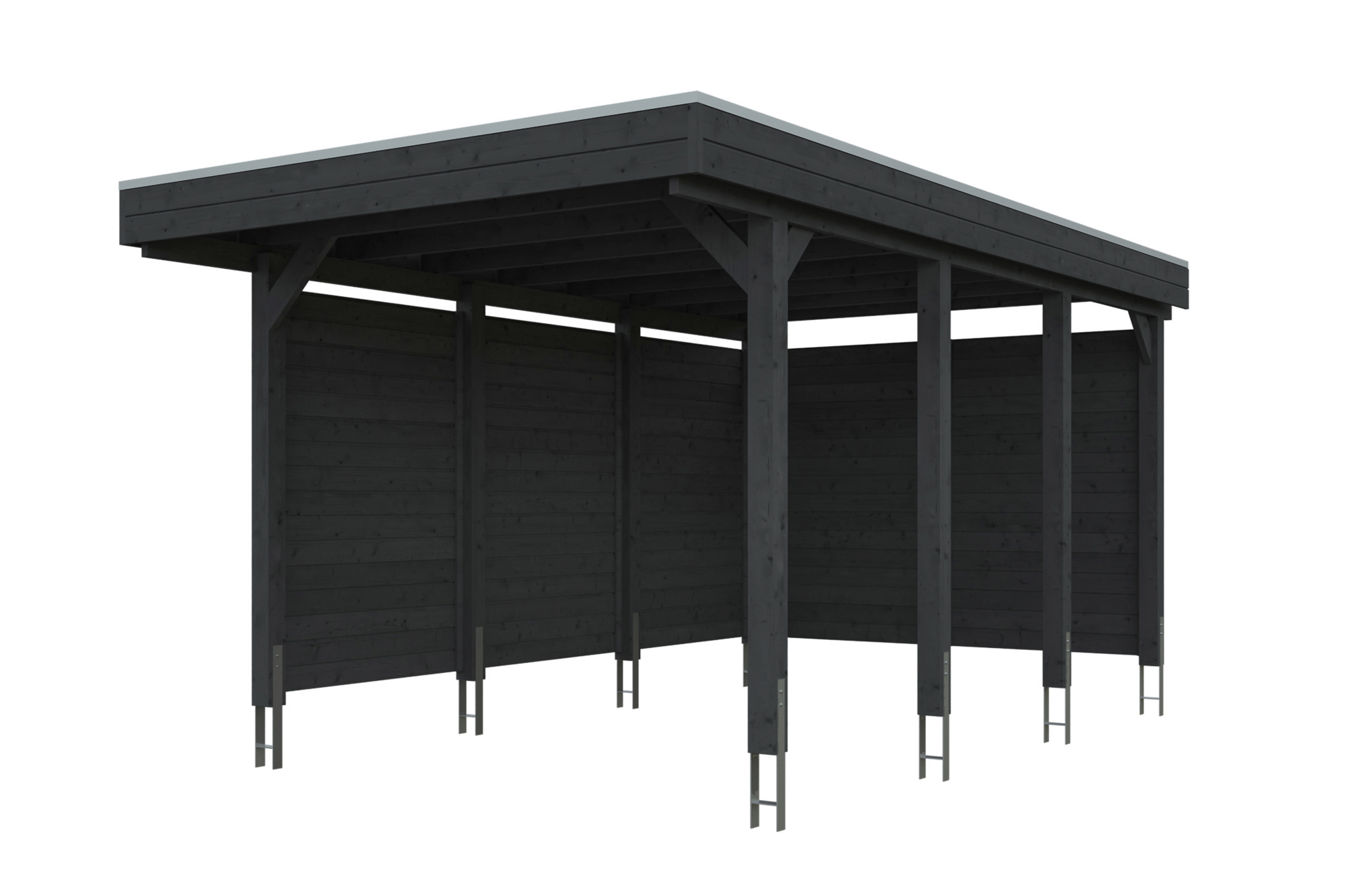 AI generated – Carport Friesland 320 x 555 cm, mit Stahl-Dachplatten, anthrazit