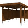 AI generated – Carport Friesland 320 x 555 cm, mit EPDM-Dach, nussbaum