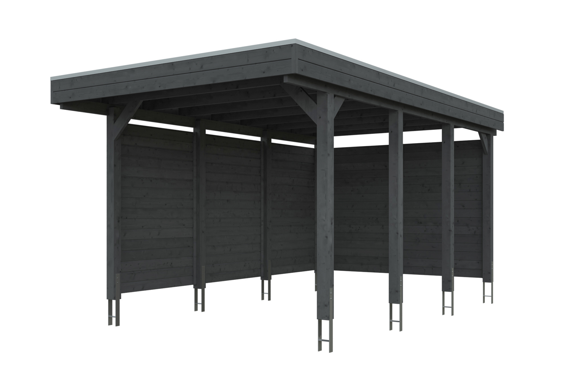 AI generated – Carport Friesland 320 x 555 cm, mit EPDM-Dach, schiefergrau