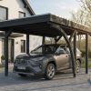 AI generated – Carport Friesland Set E, 320 x 555 cm, mit einem Einfahrtsbogen, anthrazit