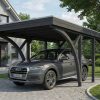 Carport Friesland Set F, 320 x 555 cm, mit zwei Einfahrtsbögen, schiefergrau AI generated – Carport Friesland Set F, 320 x 555 cm, mit zwei Einfahrtsbögen, schiefergrau