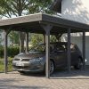 AI generated – Carport Friesland 320 x 555 cm, mit Stahl-Dachplatten, schiefergrau