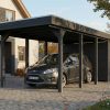 AI generated – Carport Friesland Set B, 320 x 708 cm, mit Abstellraum, anthrazit