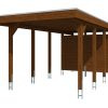 AI generated – Carport Friesland 320 x 708 cm, mit EPDM-Dach, nussbaum