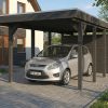 AI generated – Carport Friesland Set B, 320 x 708 cm, mit Abstellraum, schiefergrau
