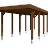 Carport Friesland 320 x 860 cm, mit EPDM-Dach, nussbaum AI generated – Carport Friesland 320 x 860 cm, mit EPDM-Dach, nussbaum