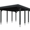 AI generated – Carport Friesland 402 x 555 cm, mit Stahl-Dachplatten, anthrazit