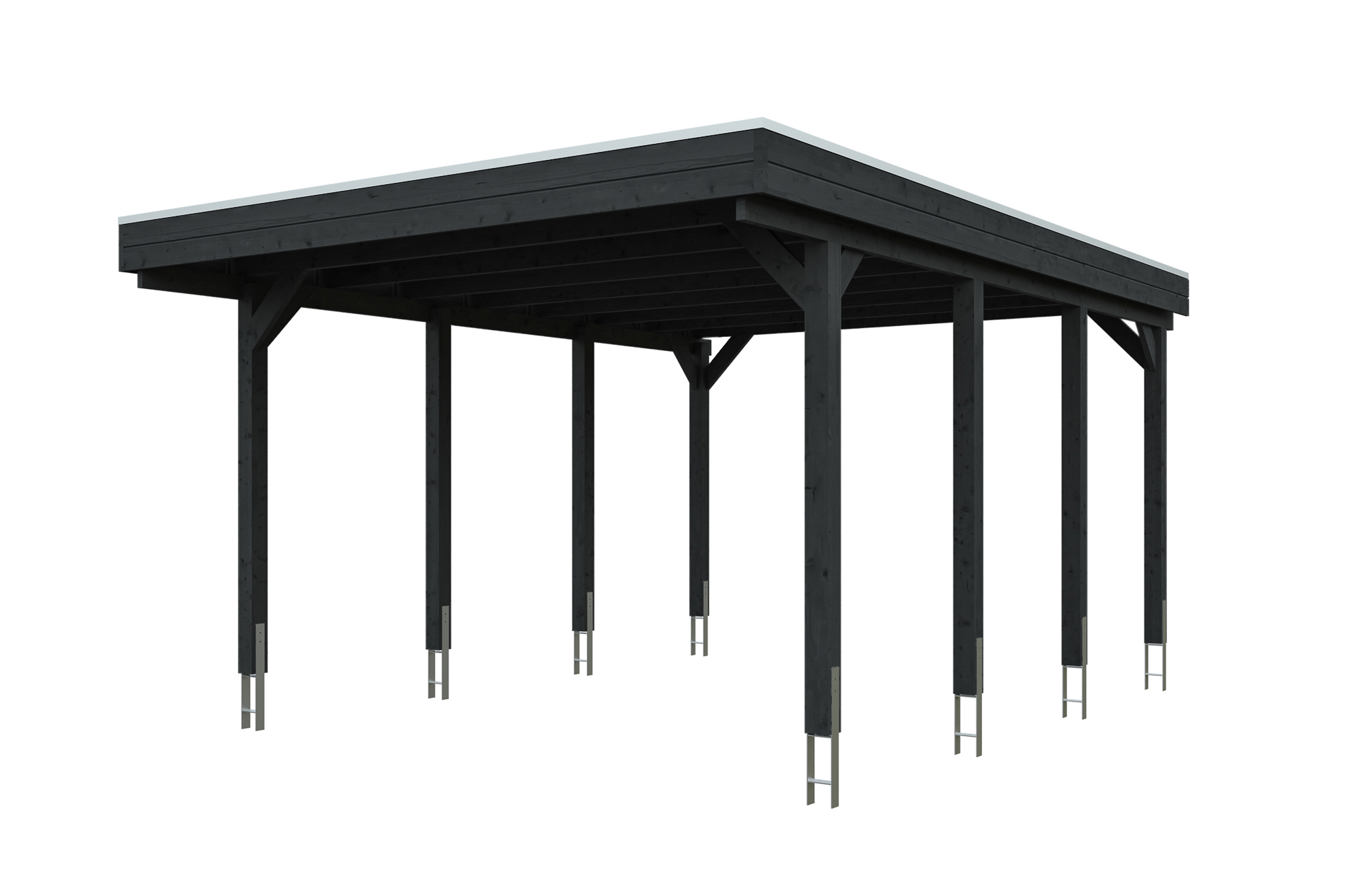 AI generated – Carport Friesland 402 x 555 cm, mit Stahl-Dachplatten, anthrazit