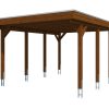 AI generated – Carport Friesland 402 x 555 cm, mit EPDM-Dach, nussbaum