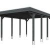 AI generated – Carport Friesland 402 x 555 cm, mit Stahl-Dachplatten, schiefergrau