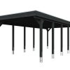 AI generated – Carport Friesland 402 x 860 cm, mit EPDM-Dach, anthrazit