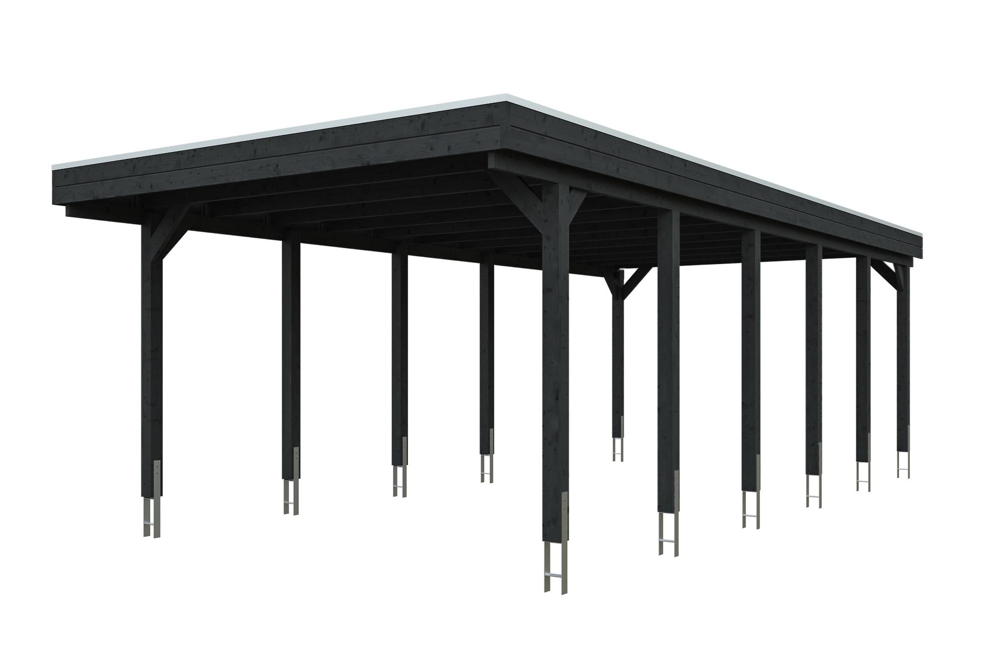 AI generated – Carport Friesland 402 x 860 cm, mit EPDM-Dach, anthrazit