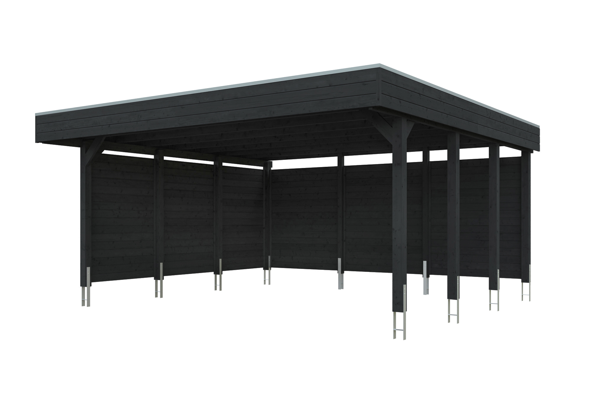 AI generated – Carport Friesland 546 x 555 cm, mit EPDM-Dach, anthrazit