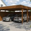 Carport Friesland Set C, 546 x 555 cm, mit Seiten- und Rückwand, nussbaum AI generated – Carport Friesland Set C, 546 x 555 cm, mit Seiten- und Rückwand, nussbaum