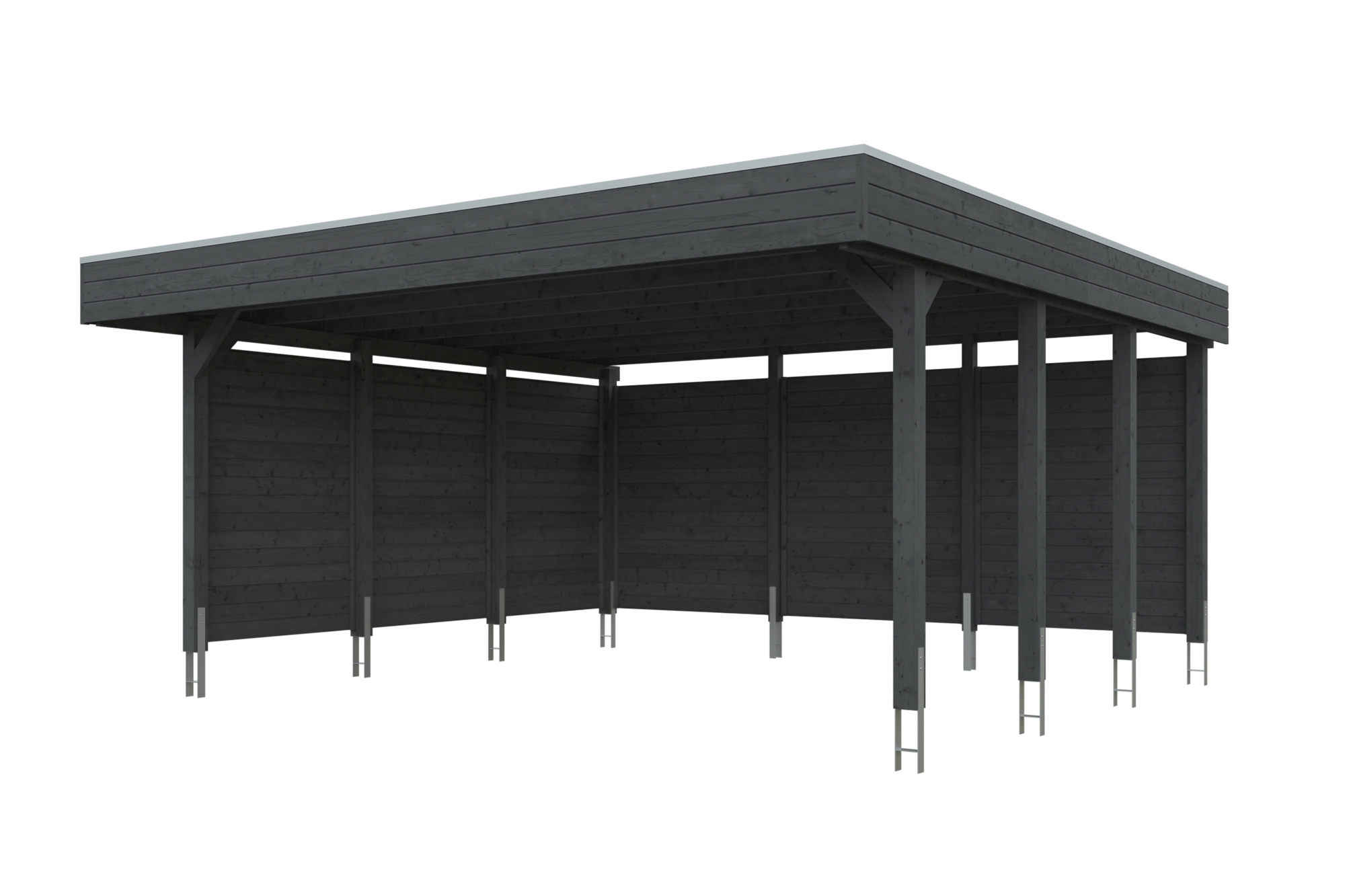 AI generated – Carport Friesland 546 x 555 cm, mit EPDM-Dach, schiefergrau
