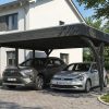 Carport Friesland Set G, 546 x 555 cm, mit einem Einfahrtsbogen, schiefergrau AI generated – Carport Friesland Set G, 546 x 555 cm, mit einem Einfahrtsbogen, schiefergrau