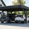 AI generated – Carport Friesland Set H, 546 x 555 cm, mit zwei Einfahrtsbögen, anthrazit